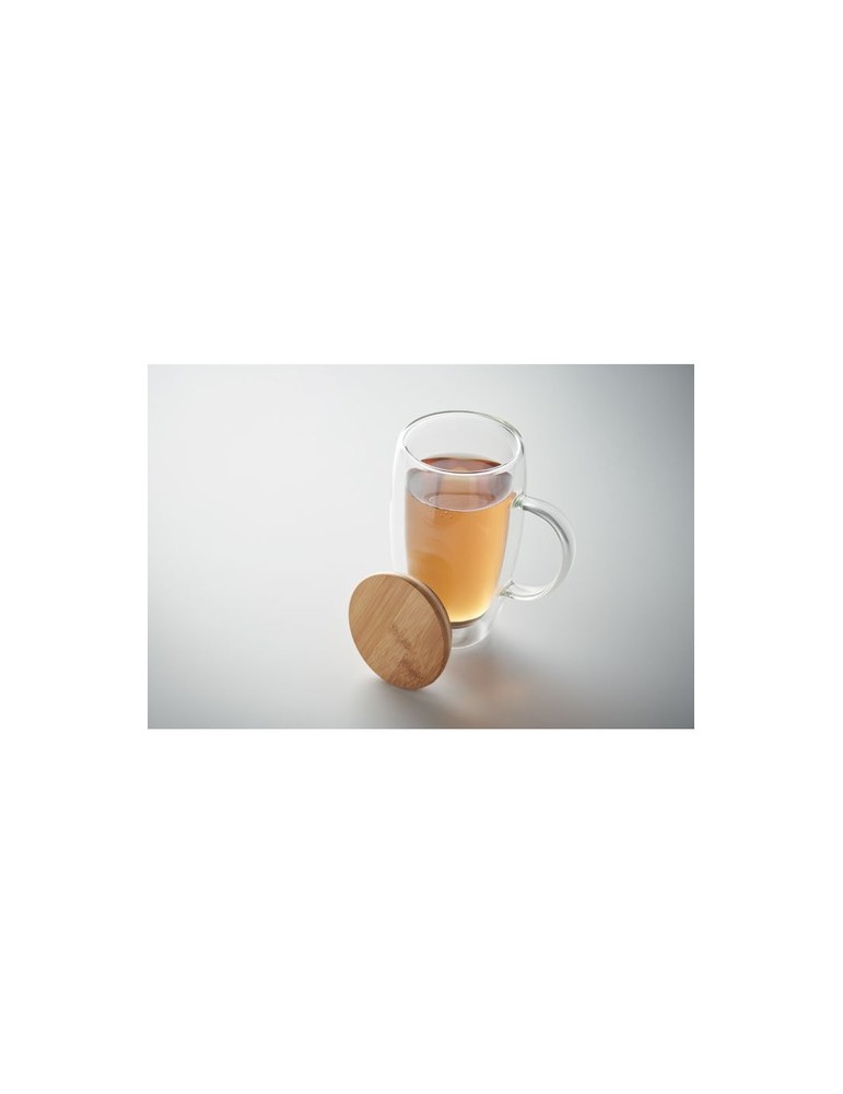 TEROL Mug en verre double paroi 450ml