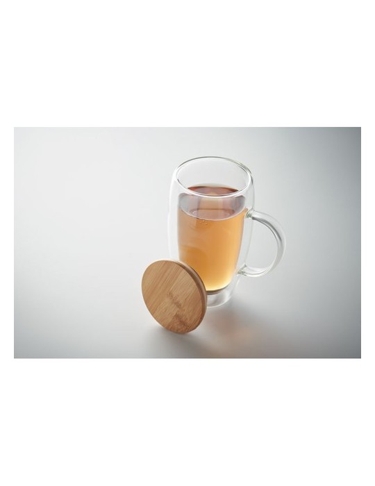 TEROL Mug en verre double paroi 450ml