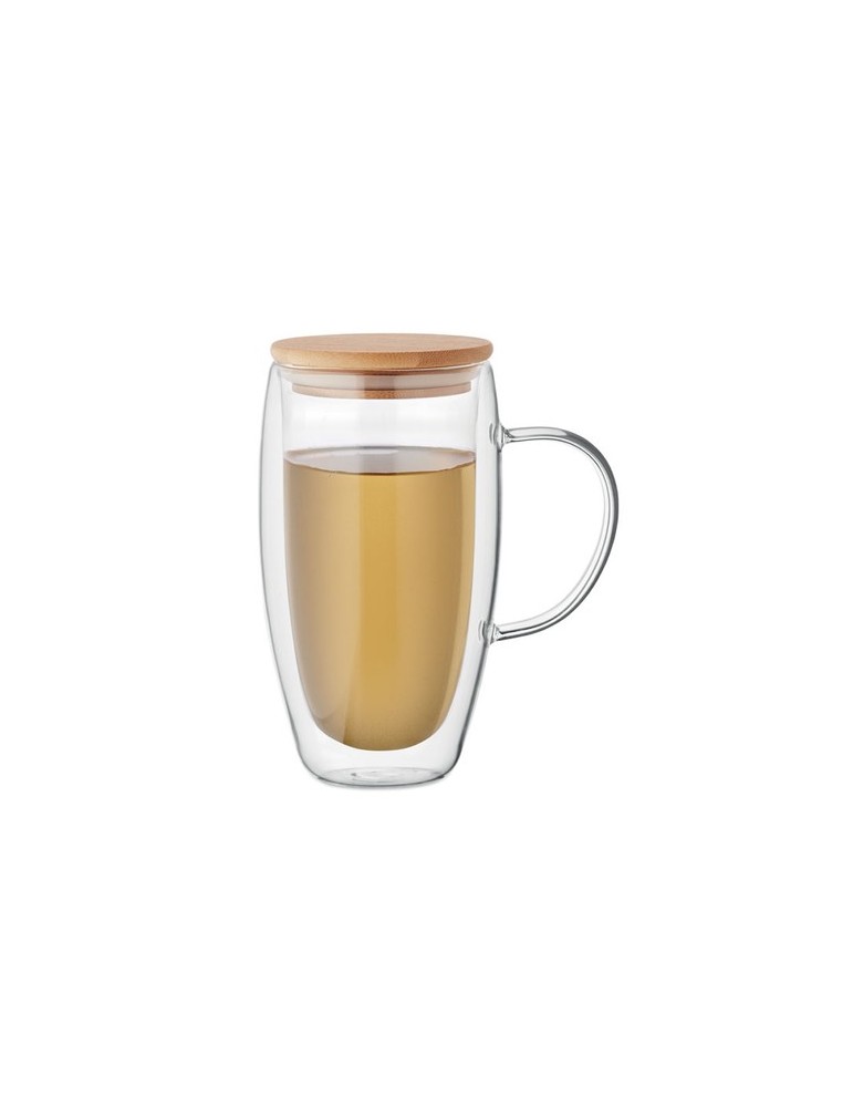 TEROL Mug en verre double paroi 450ml