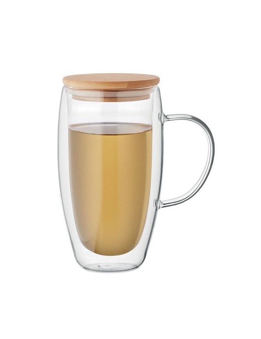 TEROL Mug en verre double paroi 450ml
