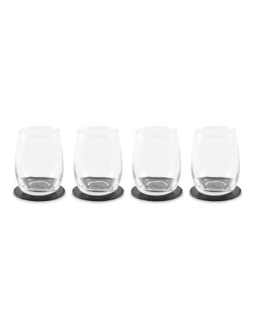 POSA SET Lot de 4 sous-verres en PU Couleurs : noir impression haute définition