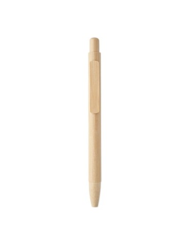 MAMBO Stylo à bille en bambou Couleurs : bois impression haute définition