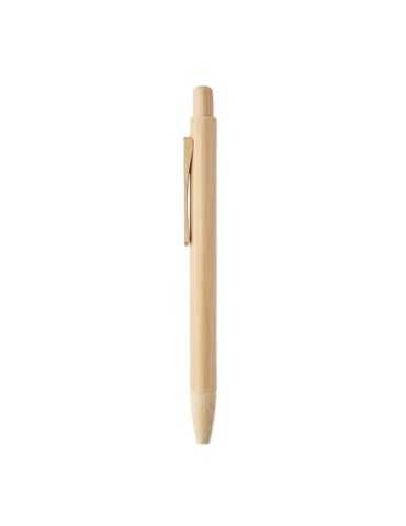 MAMBO Stylo à bille en bambou Couleurs : bois marquage laser ultra précis