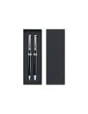LYON SET Set stylo à bille et roller Matières : papier Couleurs : noir cadeau entreprise pas cher