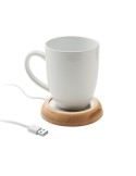 MUGLET Chauffe-tasse en bambou Couleurs : bois personnalisable avec votre logo