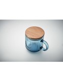 VITRIO MUG Mug en verre strié 300ml Matières : verre Couleurs : bleu transparent impression haute définition