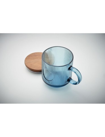 VITRIO MUG Mug en verre strié 300ml Matières : verre Couleurs : bleu transparent livraison express 24h 48h