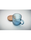 VITRIO MUG Mug en verre strié 300ml Matières : verre Couleurs : bleu transparent livraison express 24h 48h