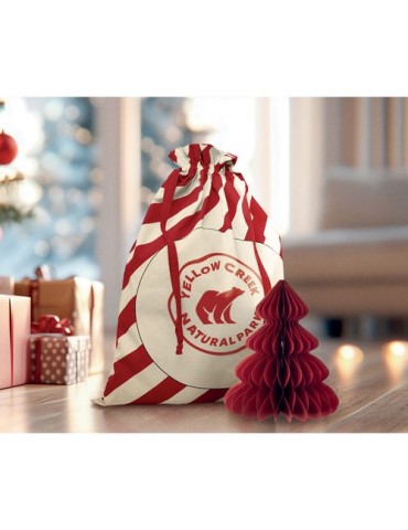 LAUKKU Grand sac coton Père Noël