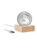 GLOBE LIGHT Globe en verre LED Matières : verre Couleurs : bois