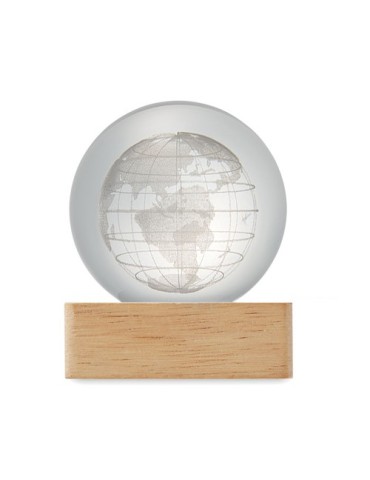 GLOBE LIGHT Globe en verre LED Matières : verre Couleurs : bois cadeau entreprise pas cher