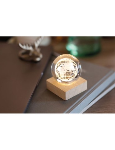 GLOBE LIGHT Globe en verre LED Matières : verre Couleurs : bois impression haute définition