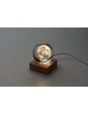GLOBE LIGHT Globe en verre LED Matières : verre Couleurs : bois objet promotionnel éco-responsable