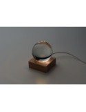 LIGHT Sphère en verre LED Matières : verre Couleurs : bois cadeau entreprise pas cher
