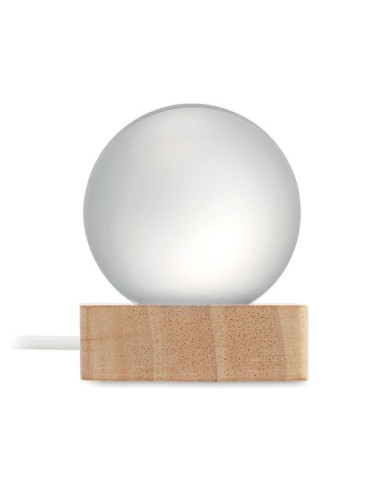 LIGHT Sphère en verre LED Matières : verre Couleurs : bois marquage laser ultra précis