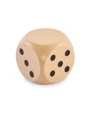 DADO Dés en bois Schima de 5cm dia Couleurs : bois