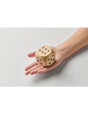 DADO Dés en bois Schima de 5cm dia Couleurs : bois personnalisable avec votre logo