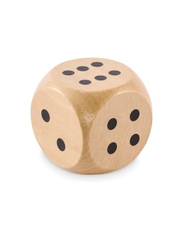 DADO Dés en bois Schima de 5cm dia Couleurs : bois impression haute définition