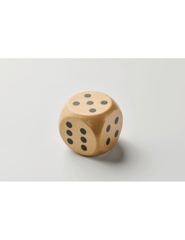DADO Dés en bois Schima de 5cm dia Couleurs : bois marquage laser ultra précis