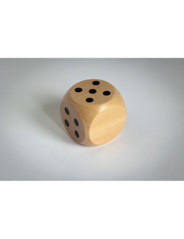 DADO Dés en bois Schima de 5cm dia Couleurs : bois objet promotionnel éco-responsable