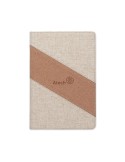 CORTONA Carnet A5 avec chargeur 15W Matières : papier recyclé Couleurs : beige personnalisable avec votre logo