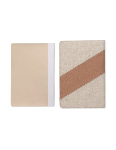 CORTONA Carnet A5 avec chargeur 15W Matières : papier recyclé Couleurs : beige marquage laser ultra précis