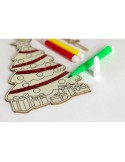 COLORTREE Décoration sapin de Noël Couleurs : bois marquage laser ultra précis