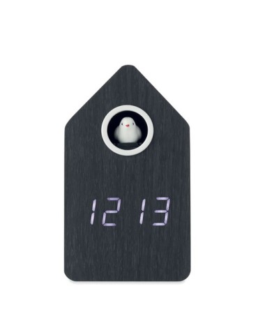 CUCKOO BIRD Réveil coucou en MDF Couleurs : noir marquage laser ultra précis