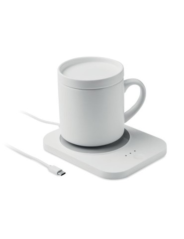 SIROTER Chargeur chauffe-tasse Couleurs : blanc marquage laser ultra précis