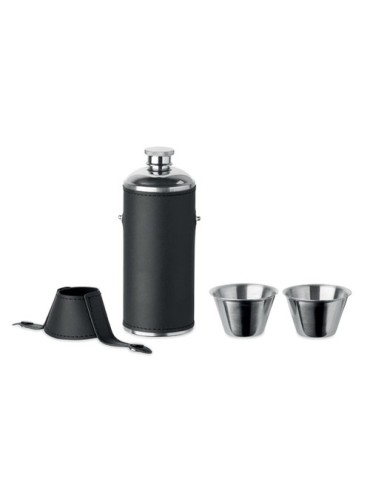 COCOON Bouteille avec gobelets Couleurs : noir marquage laser ultra précis