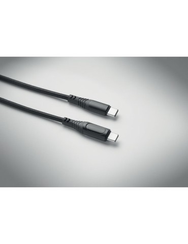 TYPSO Câble de charge 100 W type C Matières : PET Couleurs : noir cadeau entreprise pas cher