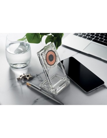 CRYL Chargeur sans fil 15W Matières : acrylique Couleurs : transparent cadeau entreprise pas cher