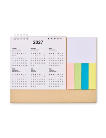 CALENDOO Calendrier de bureau avec mémo Matières : papier recyclé Couleurs : beige livraison express 24h 48h