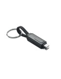 KEYSTO Porte-clés et câble de charge Couleurs : noir cadeau entreprise pas cher