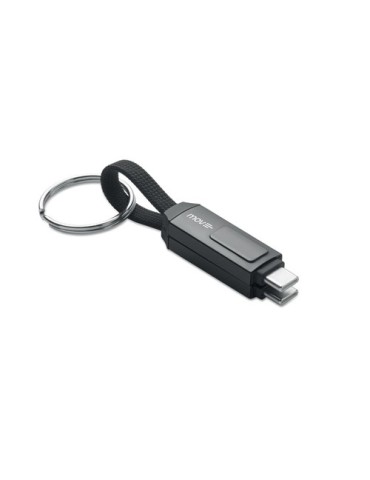 KEYSTO Porte-clés et câble de charge Couleurs : noir goodies publicitaire événementiel