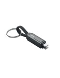 KEYSTO Porte-clés et câble de charge Couleurs : noir goodies publicitaire événementiel