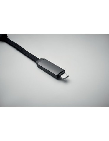 KEYSTO Porte-clés et câble de charge Couleurs : noir marquage laser ultra précis