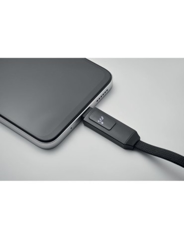 KEYSTO Porte-clés et câble de charge Couleurs : noir cadeau collaborateur premium
