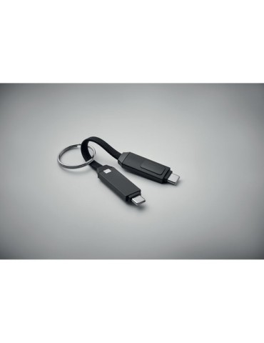 KEYSTO Porte-clés et câble de charge Couleurs : noir accessoire événementiel unique