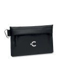CARRY Pochette en 600D RPET Couleurs : noir personnalisable avec votre logo