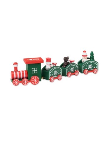 JUNA Train de Noël en bois Couleurs : assortiment goodies publicitaire événementiel
