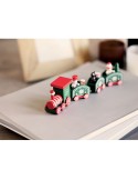 JUNA Train de Noël en bois Couleurs : assortiment marquage laser ultra précis