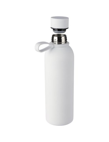 Gourde double paroi de 500 ml en acier inoxydable recyclé Sena Matières : acier inoxydable Couleurs : gris marquage laser ultra 