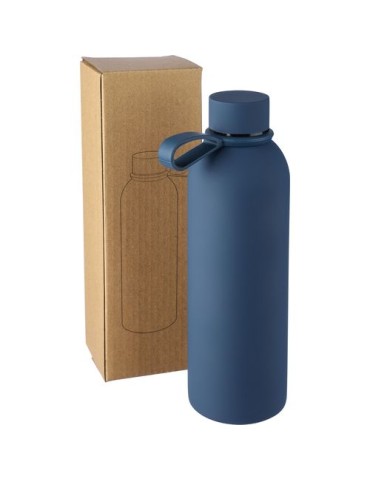 Gourde double paroi de 500 ml en acier inoxydable recyclé Sena Matières : acier inoxydable Couleurs : bleu personnalisable avec 