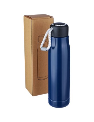 Gourde double paroi de 500 ml en acier inoxydable recyclé Solene Matières : polyester Couleurs : bleu goodies personnalisé en st