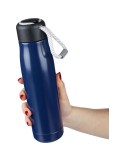 Gourde double paroi de 500 ml en acier inoxydable recyclé Solene Matières : polyester Couleurs : noir cadeau entreprise pas cher