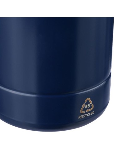 Gourde double paroi de 500 ml en acier inoxydable recyclé Solene Matières : polyester Couleurs : argenté marquage laser ultra pr