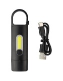 Mini lampe de poche en ABS recyclé Zai Matières : caoutchouc Couleurs : noir personnalisable avec votre logo