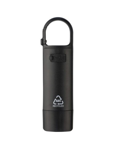 Mini lampe de poche en ABS recyclé Zai Matières : caoutchouc Couleurs : noir cadeau entreprise pas cher