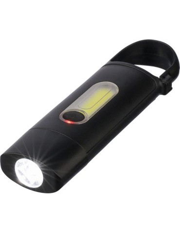 Mini lampe de poche en ABS recyclé Zai Matières : caoutchouc Couleurs : noir marquage laser ultra précis